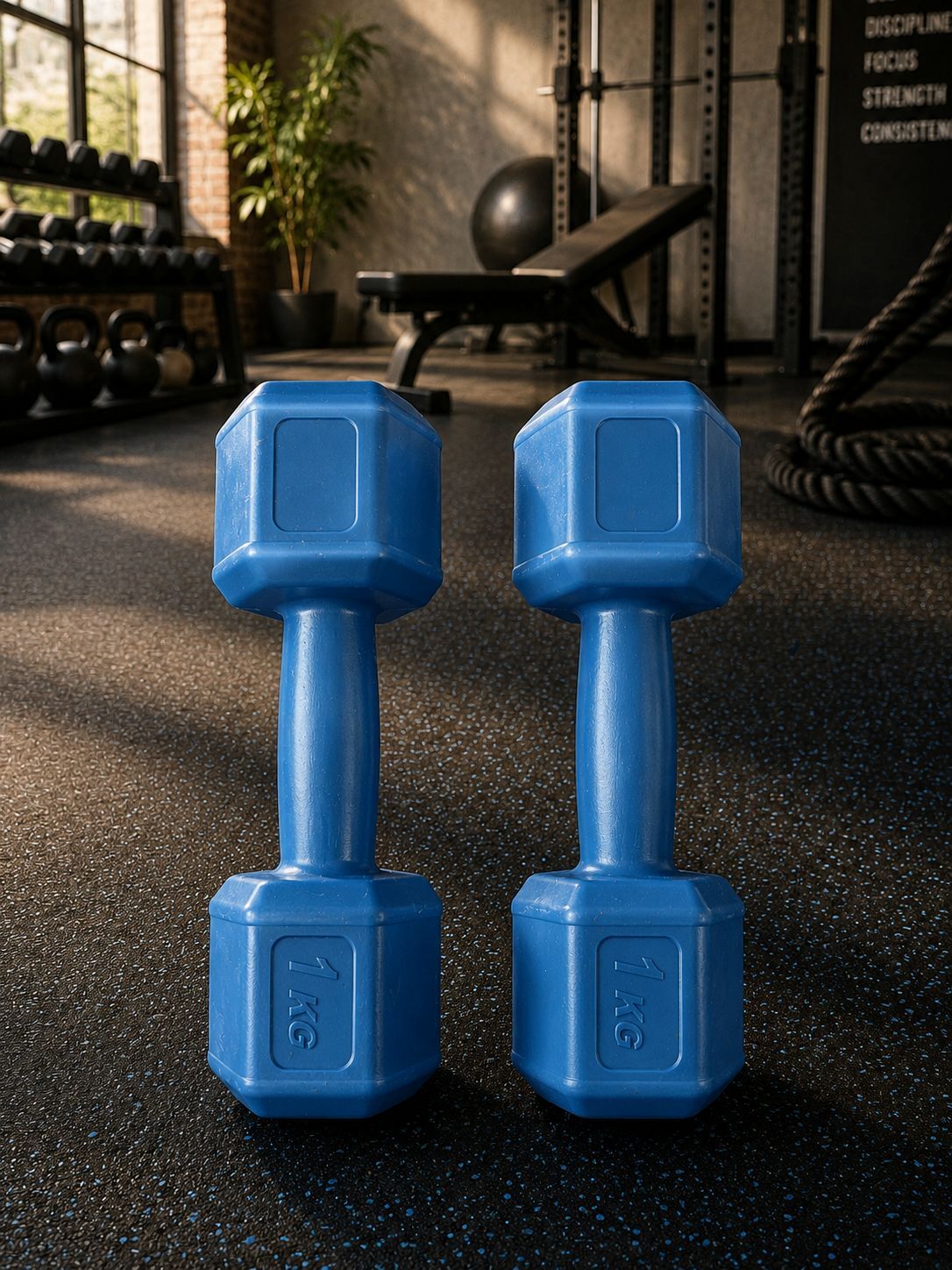 Can Sport Cosfer Plastik Dambıl 1 Kg 2 Li Mavi
