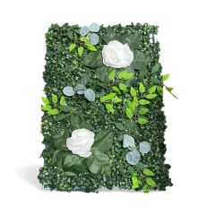 Gül Yapay Çiçek Duvar Kaplama Panel 40 X 60 Cm Beyaz