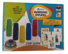 Çınar Bardak Oyunu Zilli Oyun Kartlı Karışık Renkli