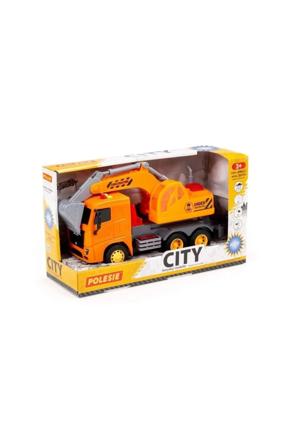 Polesie Ekskavatör Aracı Sürtmeli City-2 Işıklı Sesli