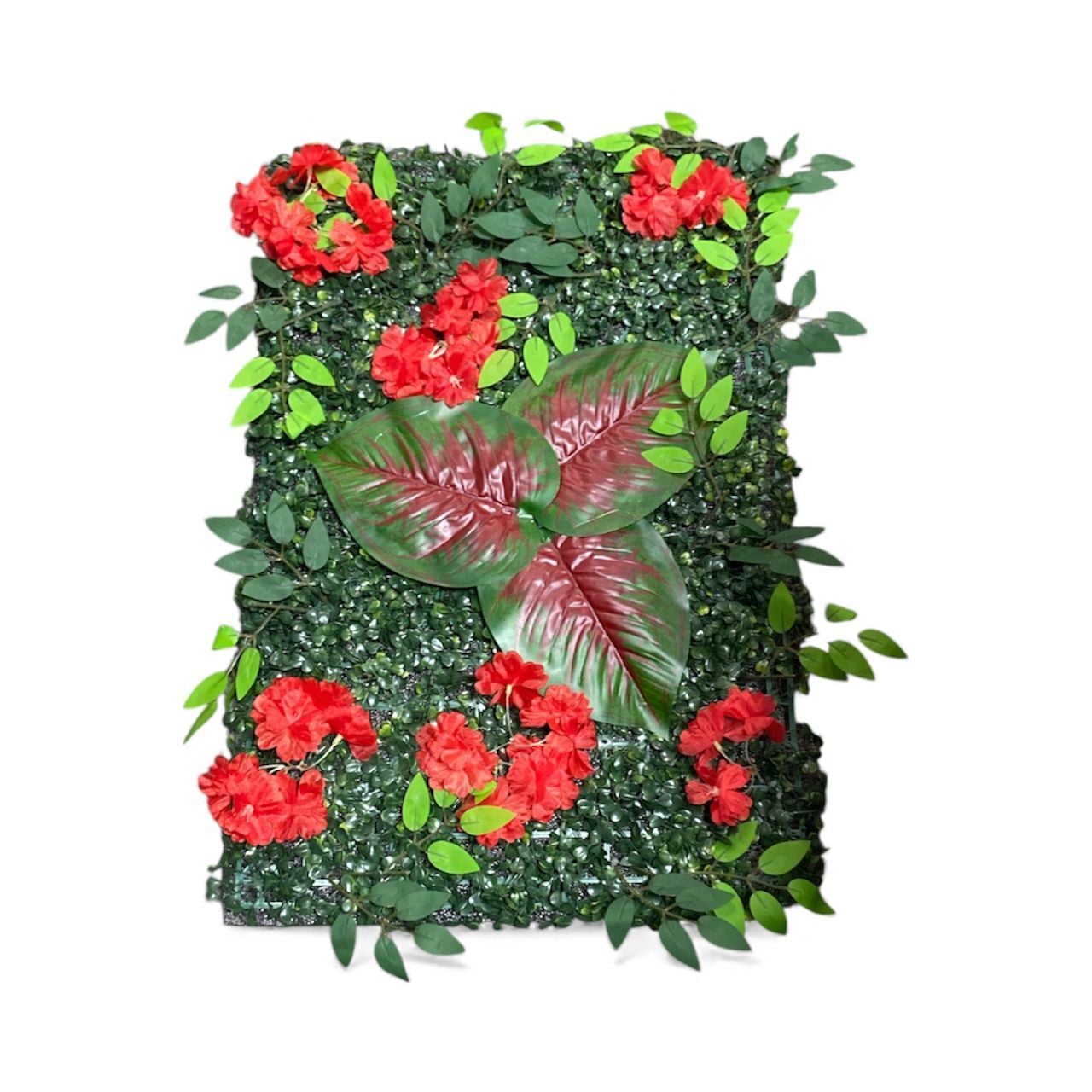 Sardunya Yapay Çiçek Duvar Kaplama Panel 40 X 60 Cm Kırmızı