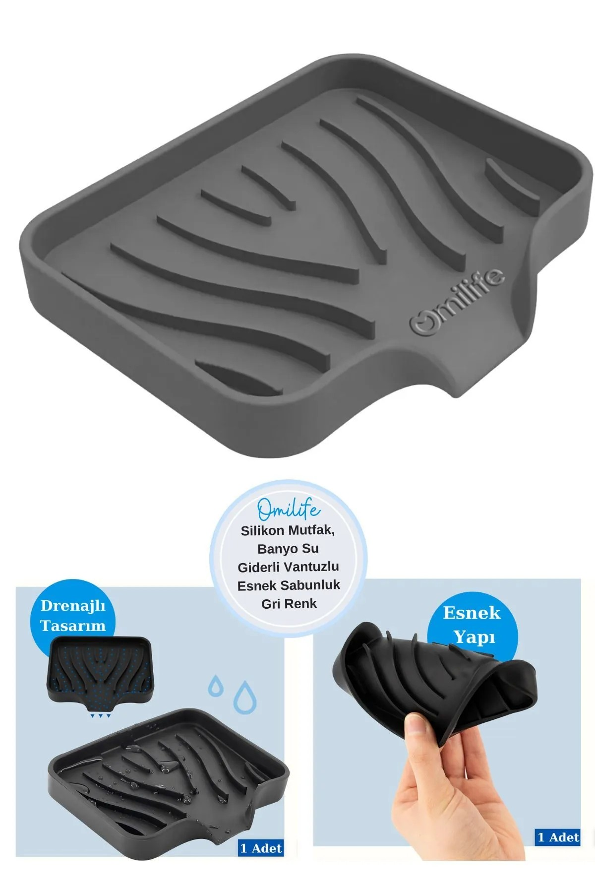 Omilife Silikon Su Giderli Vantuzlu Sabunluk Fenomen Ürün