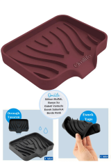 Omilife Silikon Su Giderli Vantuzlu Sabunluk Fenomen Ürün Bordo