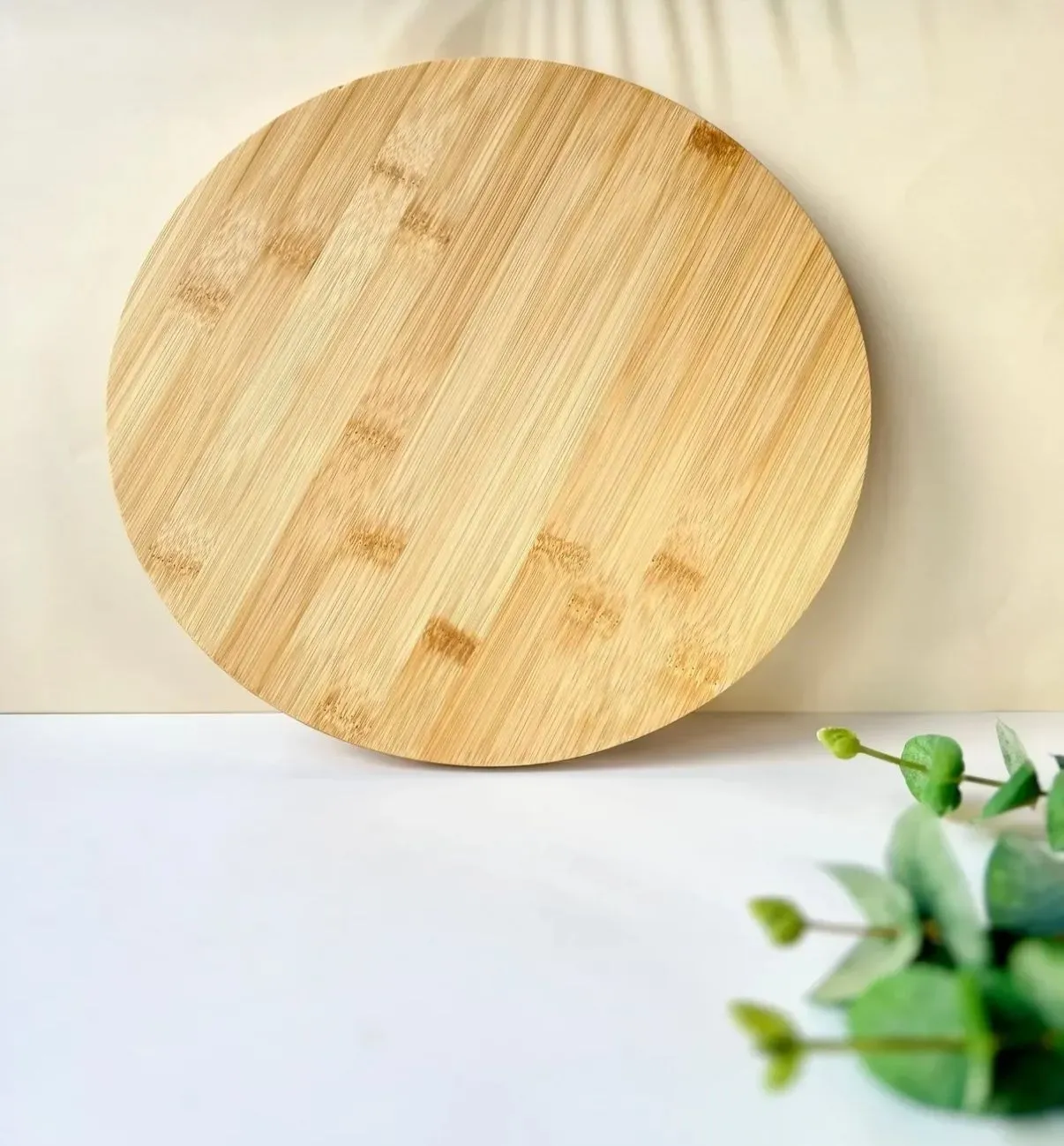 Bambu Döner Yuvarlak Sunumluk 30*30*0.8 Cm Ahşap
