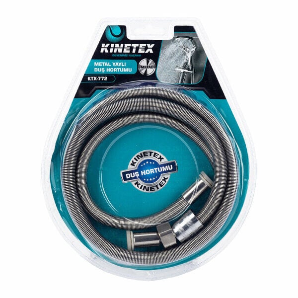 Kinetex Duş Hortumu Yaylı Vakumlu 1.5 M Gümüş