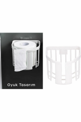Omilife Yapışkanlı Plastik Tuvalet Kağıtlığı Fenomen Ürün Beyaz