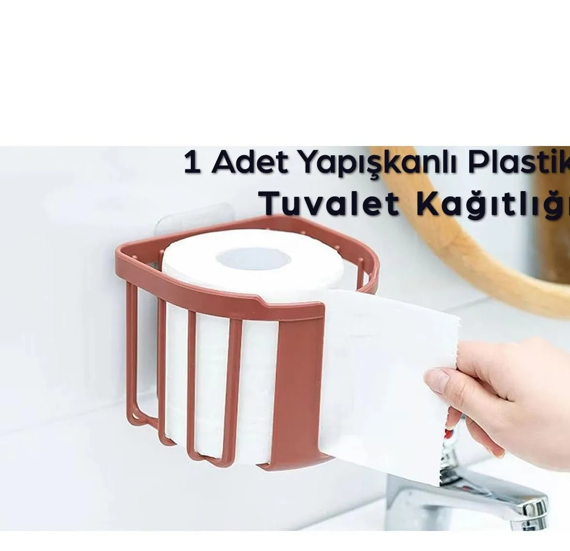 Omilife Yapışkanlı Plastik Tuvalet Kağıtlığı Fenomen Ürün Kırmızı