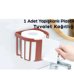 Omilife Yapışkanlı Plastik Tuvalet Kağıtlığı Fenomen Ürün Kırmızı