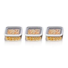 Vip Ahmet 250 ml 3'lü Vakumlu Bilezik Kapak Kare Saklama Kabı