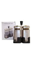 Yakut Baharatlık Set Cam Metal 2 Li Gümüş