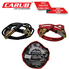 Carub Akü Takviye Kablosu Profesyonel 800 A 16 Mm 2.3 Mt Siyah
