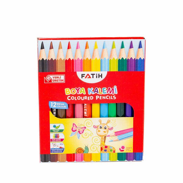 Fatih Kuru Boya 12 Renk Kısa Yarım Boy Karışık Renkli