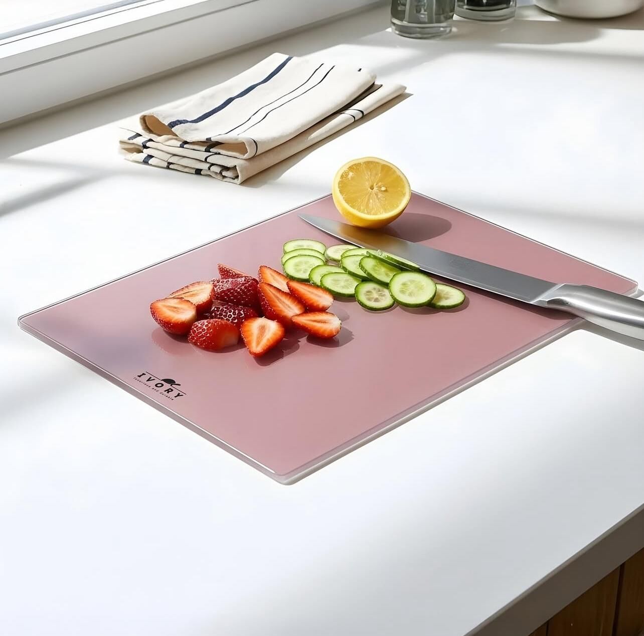 İvory Kesim Panosu Cam 25 X 35 Cm Pudra