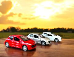 Welly Metal Araba Çek Bırak Diecast Peugeut 207 Beyaz