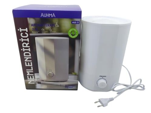 Auhma Aus-11 Hava Nemlendirici Işıklı 2.5 Ml (Buhardanlık-Koku Makinesi) Beyaz