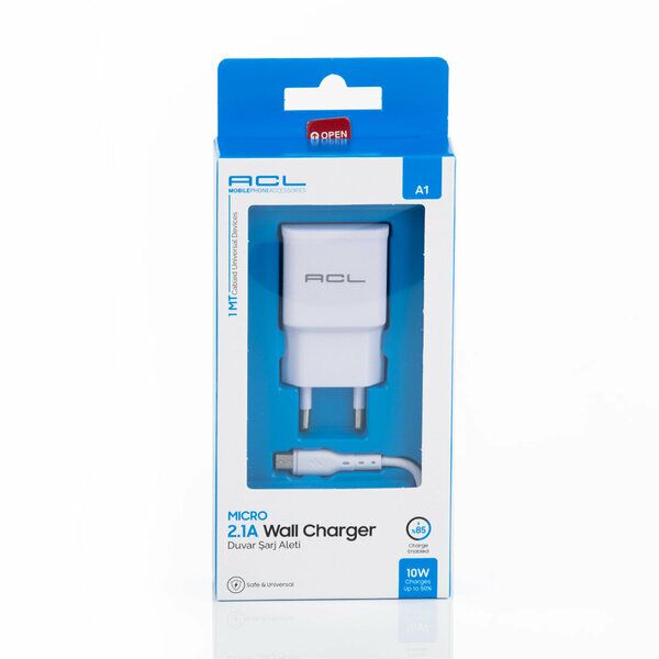 Acl Şarj Aleti Usb Mikro 2.1 A 1 Mt Ac-2 Beyaz