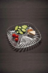 Santa Bölmeli Çerezlik Sunum Tabak 24 Cm Şeffaf