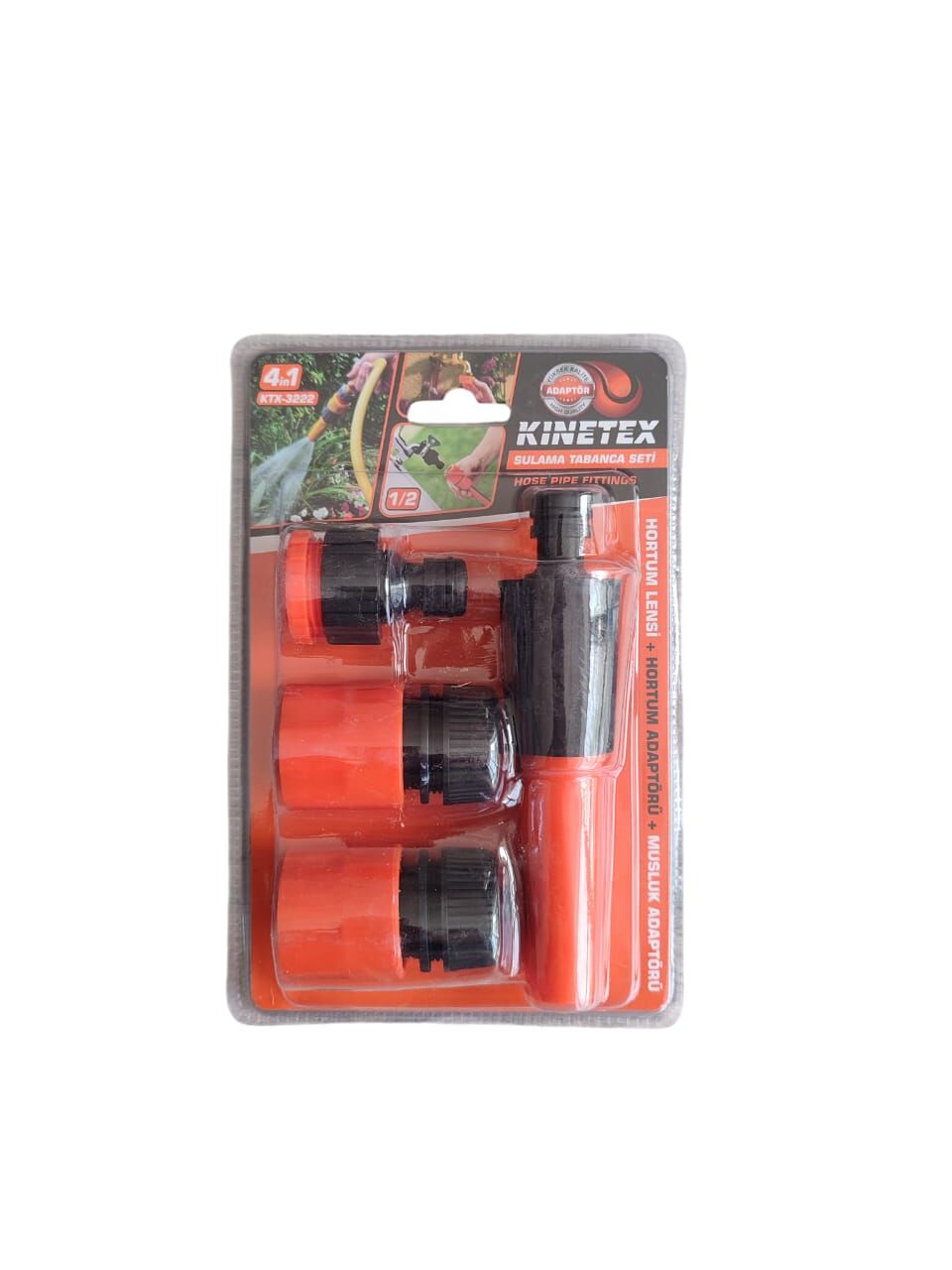 Kinetex Ktx-3222 Sulama Tabancası Adaptörü 4 Parça Turuncu