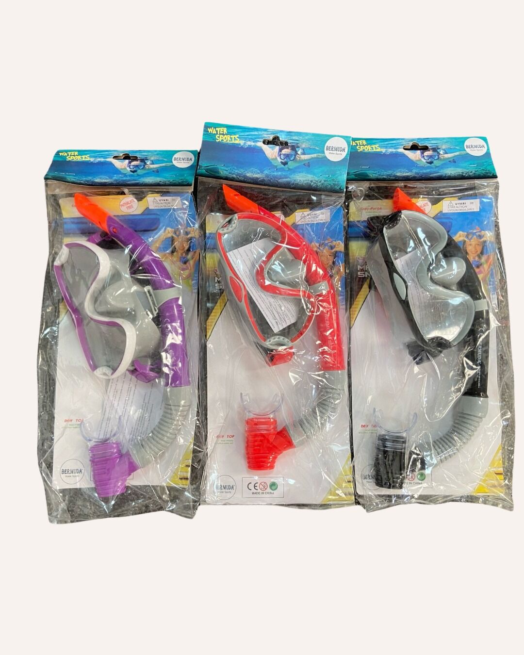 Bermuda Maske Snorkel Almıra Kırmızı