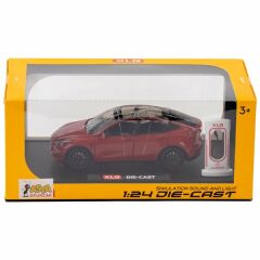 Asya Model Araba Metal Tesla Kırmızı
