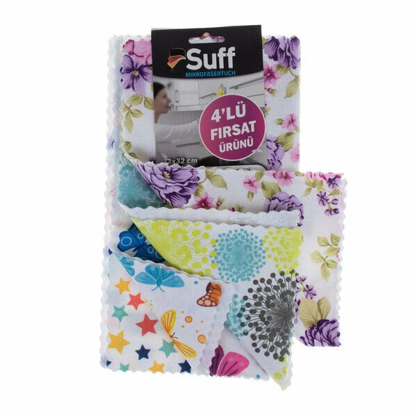 Suff Bez Mutfak Çiçek Sepeti 4 Lü 32X32 Cm 250 Gr Beyaz