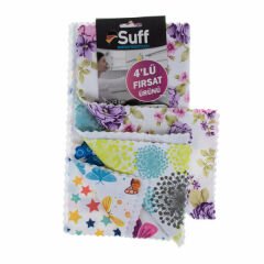 Suff Bez Mutfak Çiçek Sepeti 4 Lü 32X32 Cm 250 Gr Beyaz
