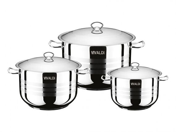 Royal Song Jumbo 6 Parça Çelik Tencere Seti 28-30-32 Cm