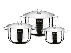 Royal Song Jumbo 6 Parça Çelik Tencere Seti 28-30-32 Cm