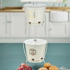 Gülen Meralika Patates Soğan Kabı Metal Kapaklı 2 li Konik Eko