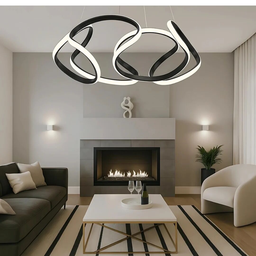 Avize Sarkık Ahtapot Model 3 Kanatlı 60 Cm Siyah
