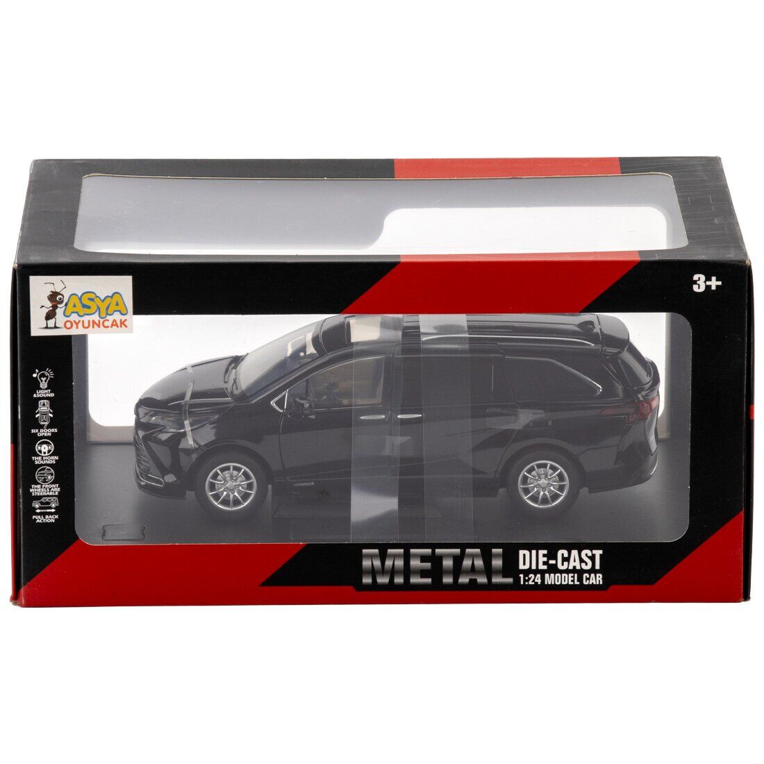 Asya Model Araba Metal Toyota Sienna Siyah