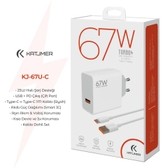Katjmer Şarj Aleti Usb To Type-C Kablo 67 W