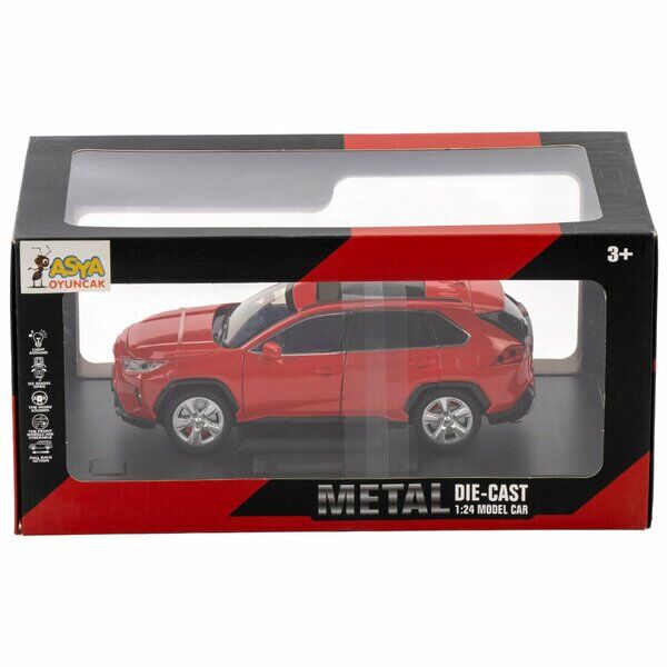 Asya Model Araba Metal Toyota Rav4 Kırmızı