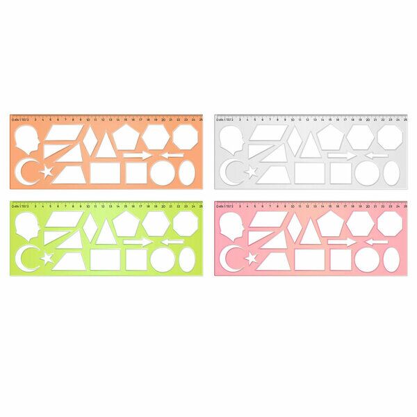 Hatas Geometrik Şekil Şablon Cetveli