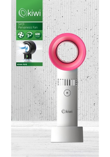 Kiwi El Fanı 3 Kademeli 600 Mah Beyaz