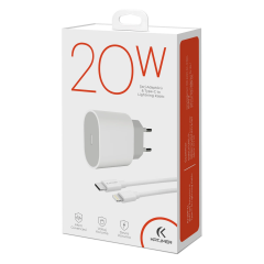 Katjmer Şarj Aleti Type-C To Lightning Kablo 20 W Beyaz