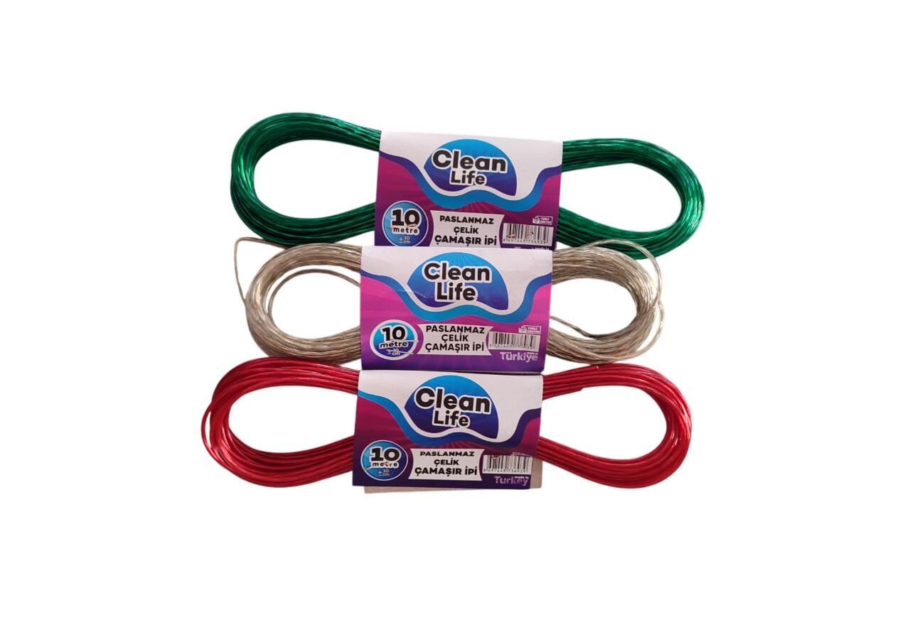 Clean Life Çelik Çamaşır İpi 10mt
