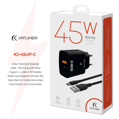 Katjmer Şarj Aleti Usb To Type-C Kablo 45 W