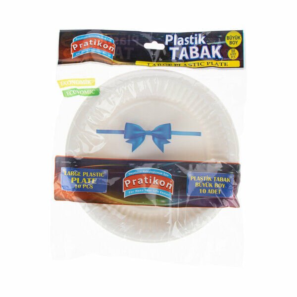Pratikon Plastik Tabak Büyük 10 Lu Krem