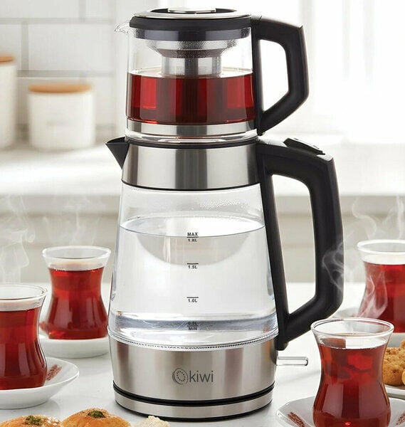 Kiwi Çay Makinesi Cam Demlikli 2200 W