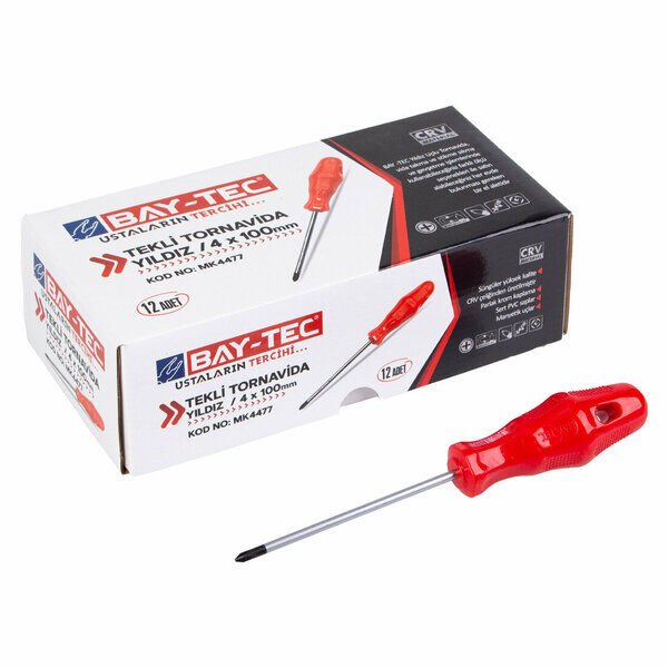Baytec Tornavida Yıldız 4X100mm Kırmızı