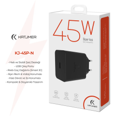 Katjmer Şarj Adaptörü 45 W Siyah