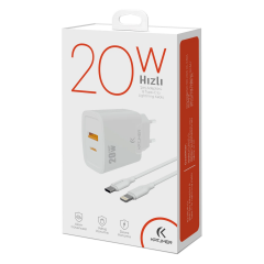 Katjmer Şarj Aleti Type-C To Lightning Kablo 20 W