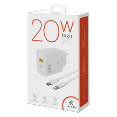Katjmer Şarj Aleti Type-C To Lightning Kablo 20 W