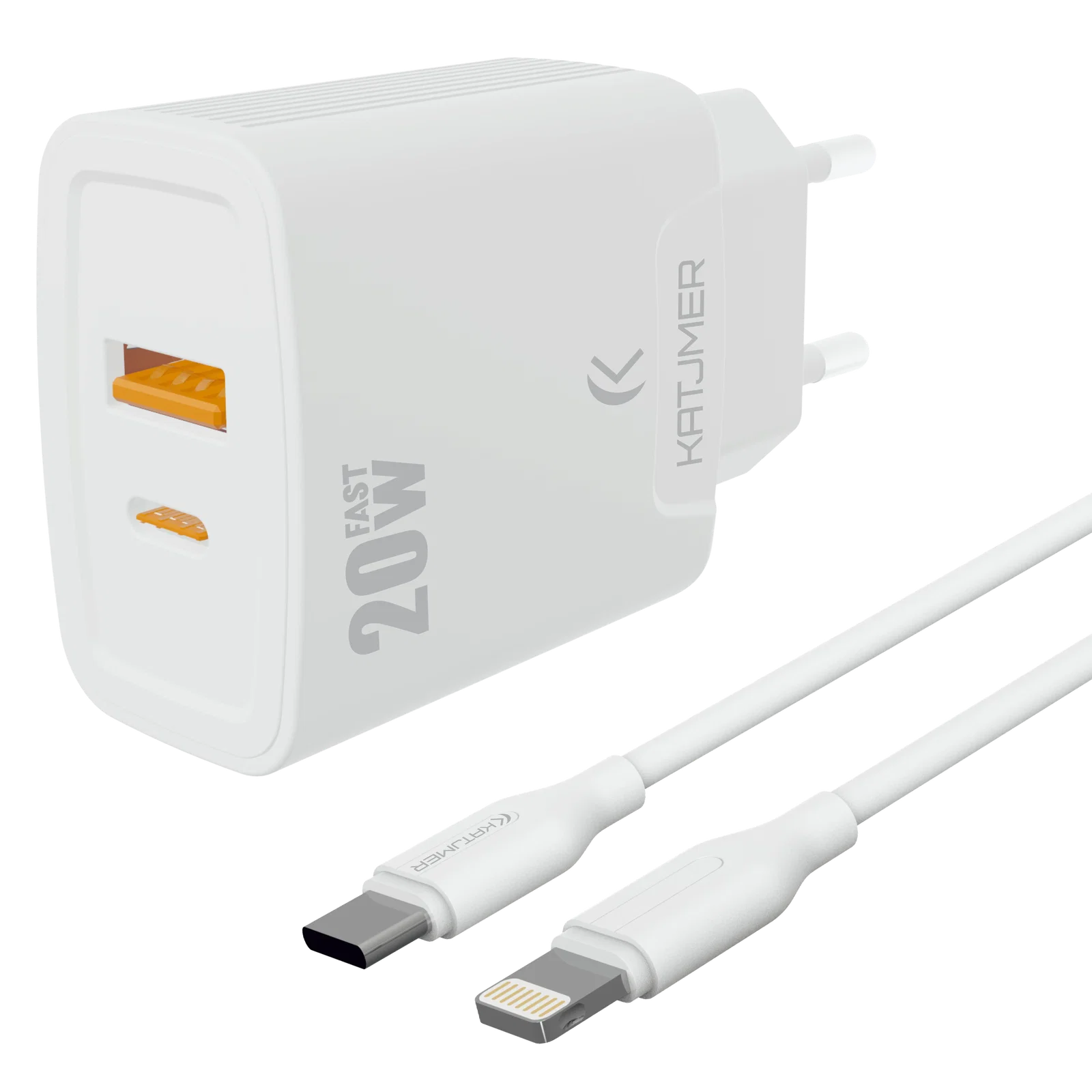 Katjmer Şarj Aleti Type-C To Lightning Kablo 20 W Beyaz