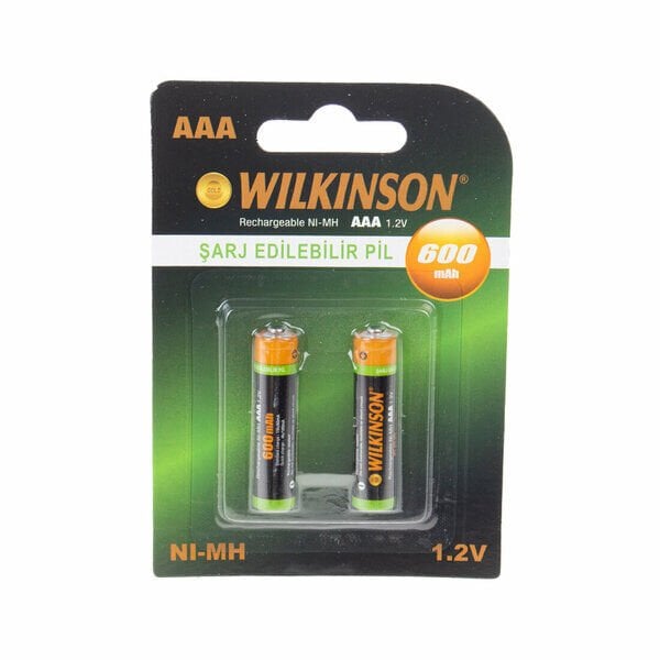 Wilkinson Pil İnce Kumanda Şarjlı 600 Mah 1.2V 2 Li Kart AAA