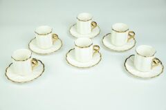 Buenos Fincan Takımı Kahve 12 Parça Altınlı