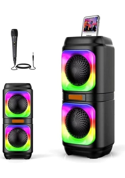 Blic Bls-48 Speaker Hopörlor Karaoke Mikrofonlu 10 W 4 İnç