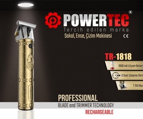 Powertec Tr-1818 Traş Makinası Gold