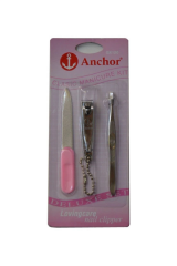 Anchor Tırnak Makası Cımbız Törpü 3 Lü Set Pembe